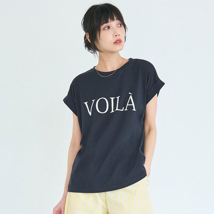 フレンチスリーブプリントTシャツ