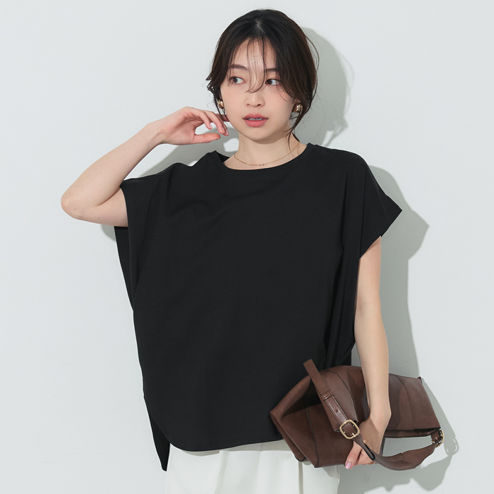 接触冷感フレンチスリーブTシャツ
