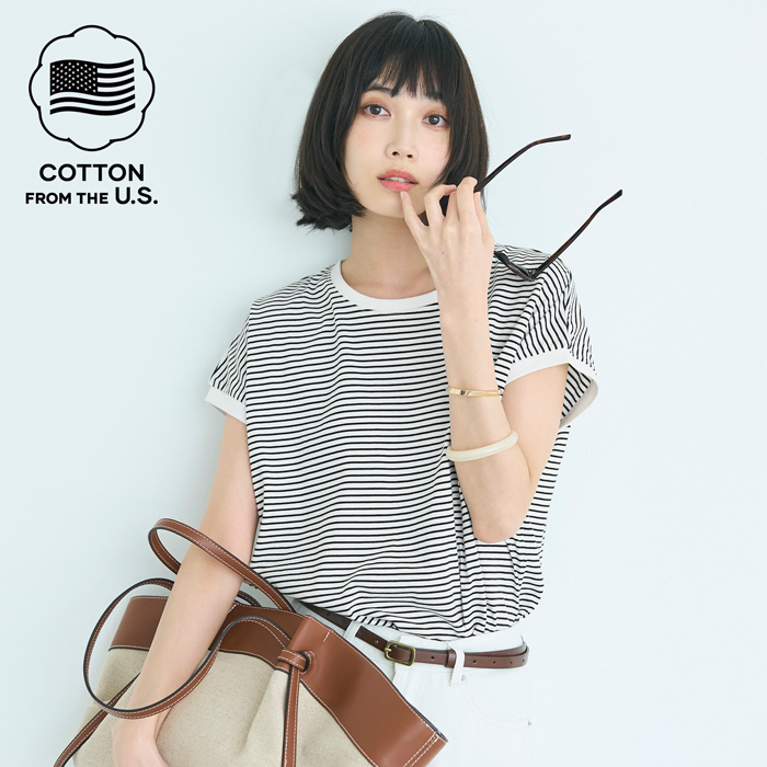 COTTON from the U.S.フレンチスリーブTシャツ