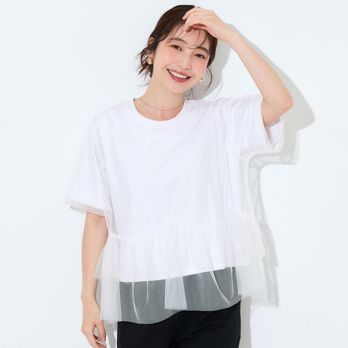 シアージョーゼットフレンチスリーブTシャツ